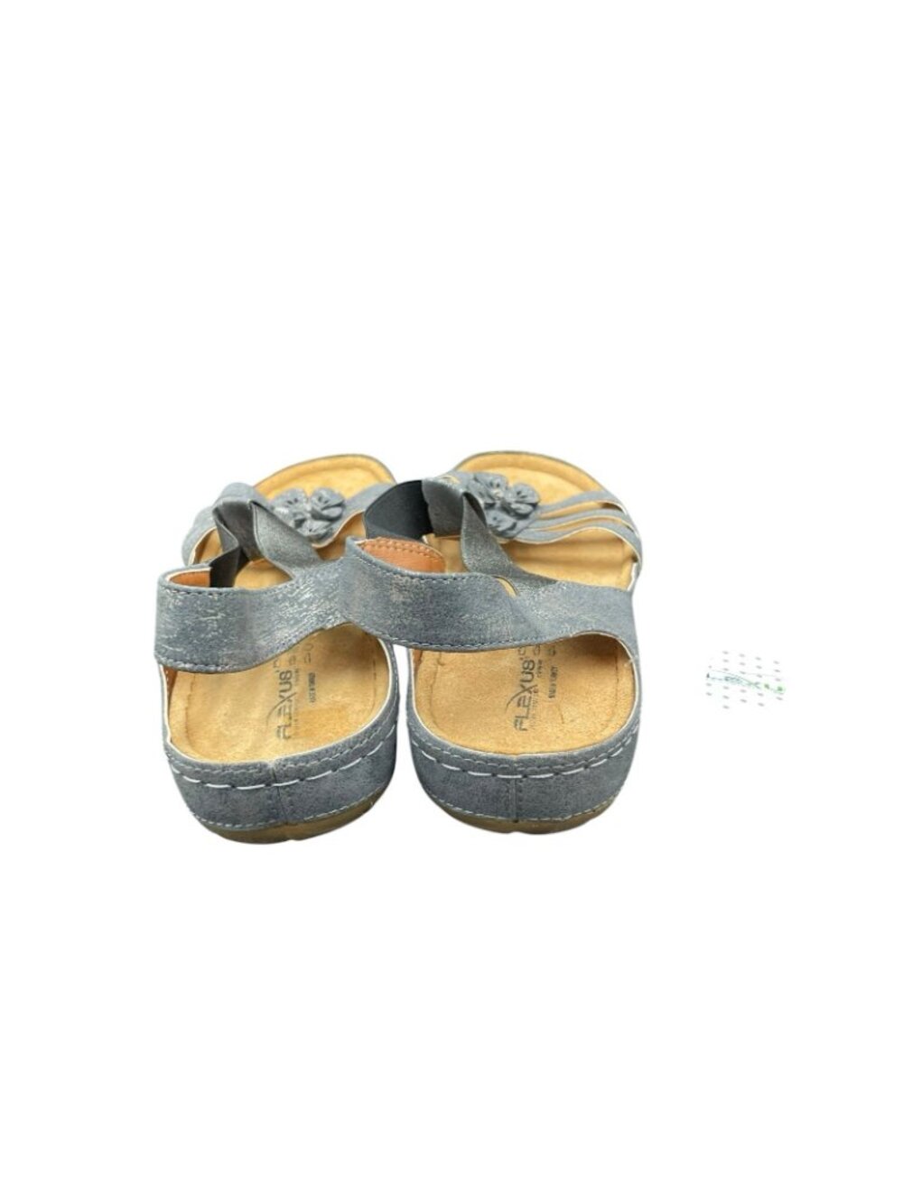 Flexus by Spring Step Sandals Women's 41 US 11 Blue Metallic Floral Comfort NWT - Picture 4 of 8